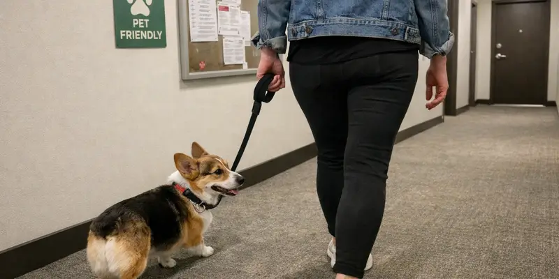 pets em áreas comuns do condomínio com guia no elevador